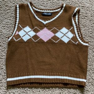 Brown and pink vest